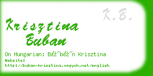 krisztina buban business card